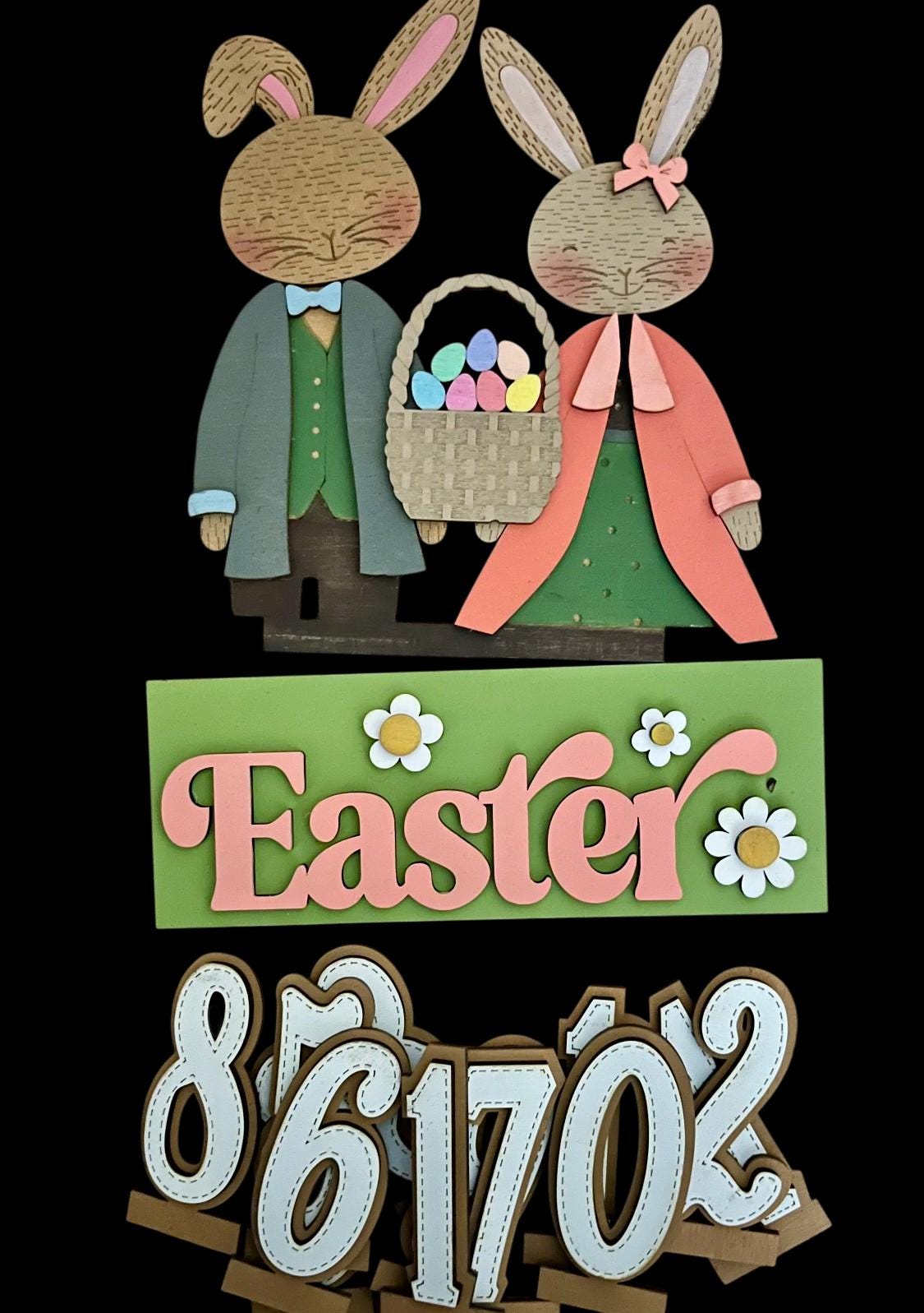 DIY Happy Easter Advent Interchangeable Inserts, Countdown, Unfinished, Inserts Only, Easter Countdown