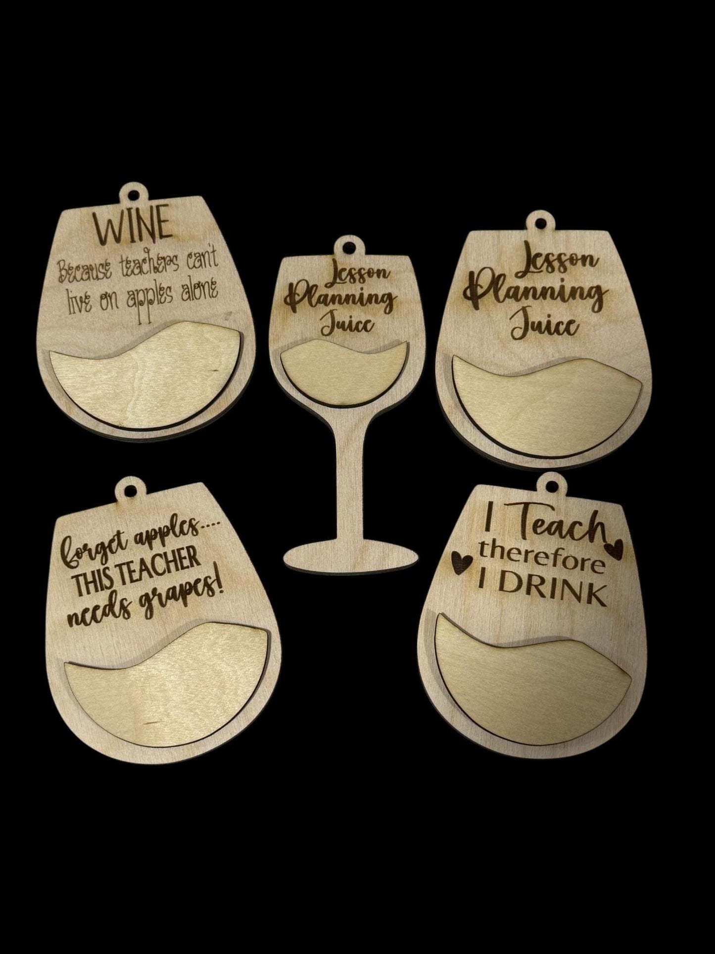 DIY Teacher Wine Charm, Unfinished Wooden Car Charms, Blank Wine Ornament, DIY Wine Ornament, Unfinished Charm, Craft Charm