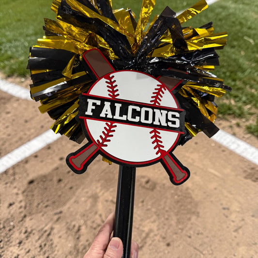 Noise Maker Softball or Baseball Cheer Stick, Cheer Stick, Softball Game Day Signs - Sport Mom Sign