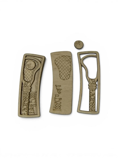 DIY Lacrosse Like a Boss Wood Laser Blank Hair Clip Pieces, Unfinished Pickle, Wood is Ready to Paint, Laser Cut, Lacrosse