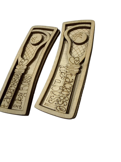 DIY Lacrosse Like a Boss Wood Laser Blank Hair Clip Pieces, Unfinished Pickle, Wood is Ready to Paint, Laser Cut, Lacrosse