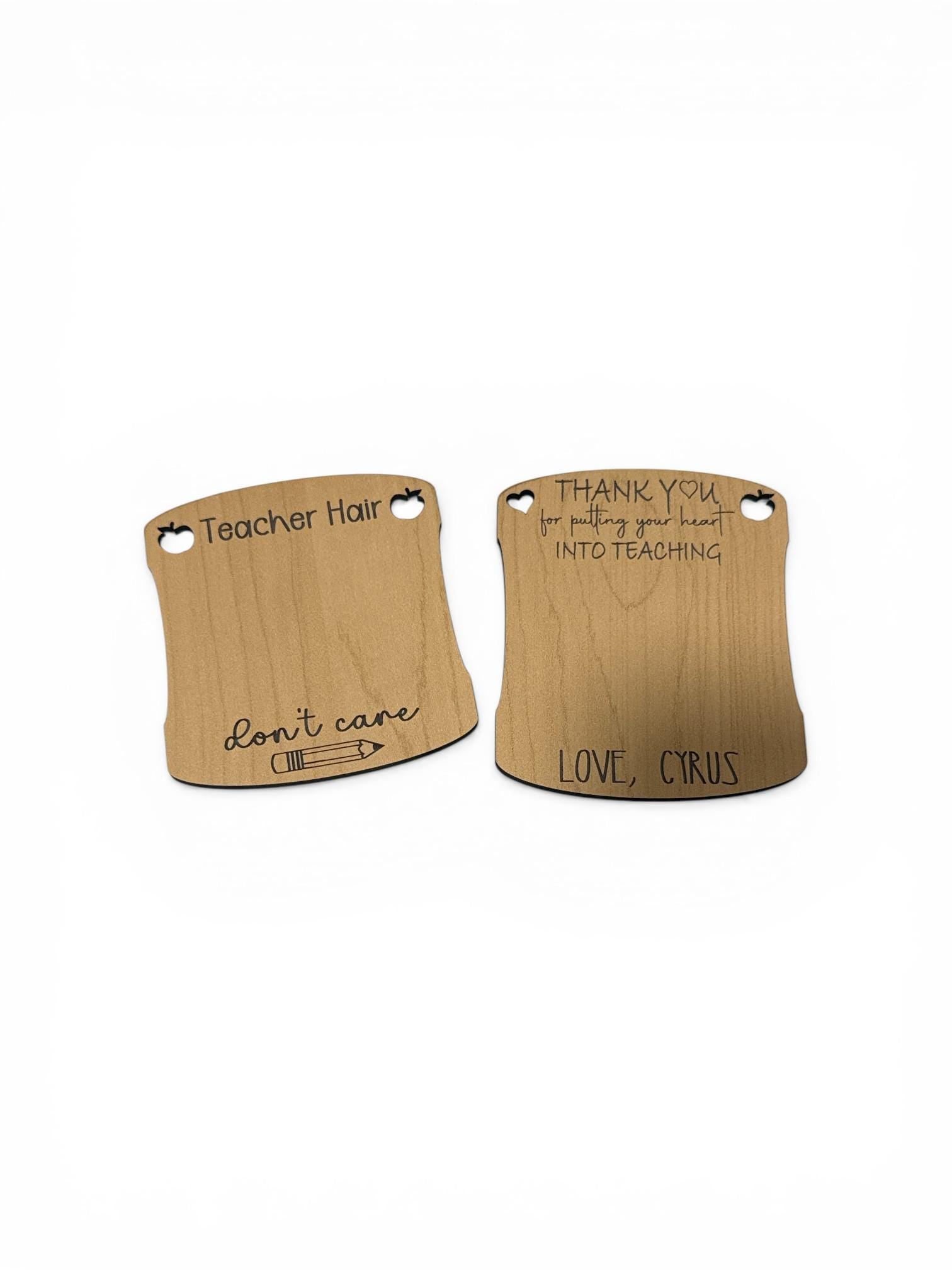 Teacher Hair Tie Holder, Teacher Appreciation, Engraved Name, Custom Name Teacher, Teacher Gift
