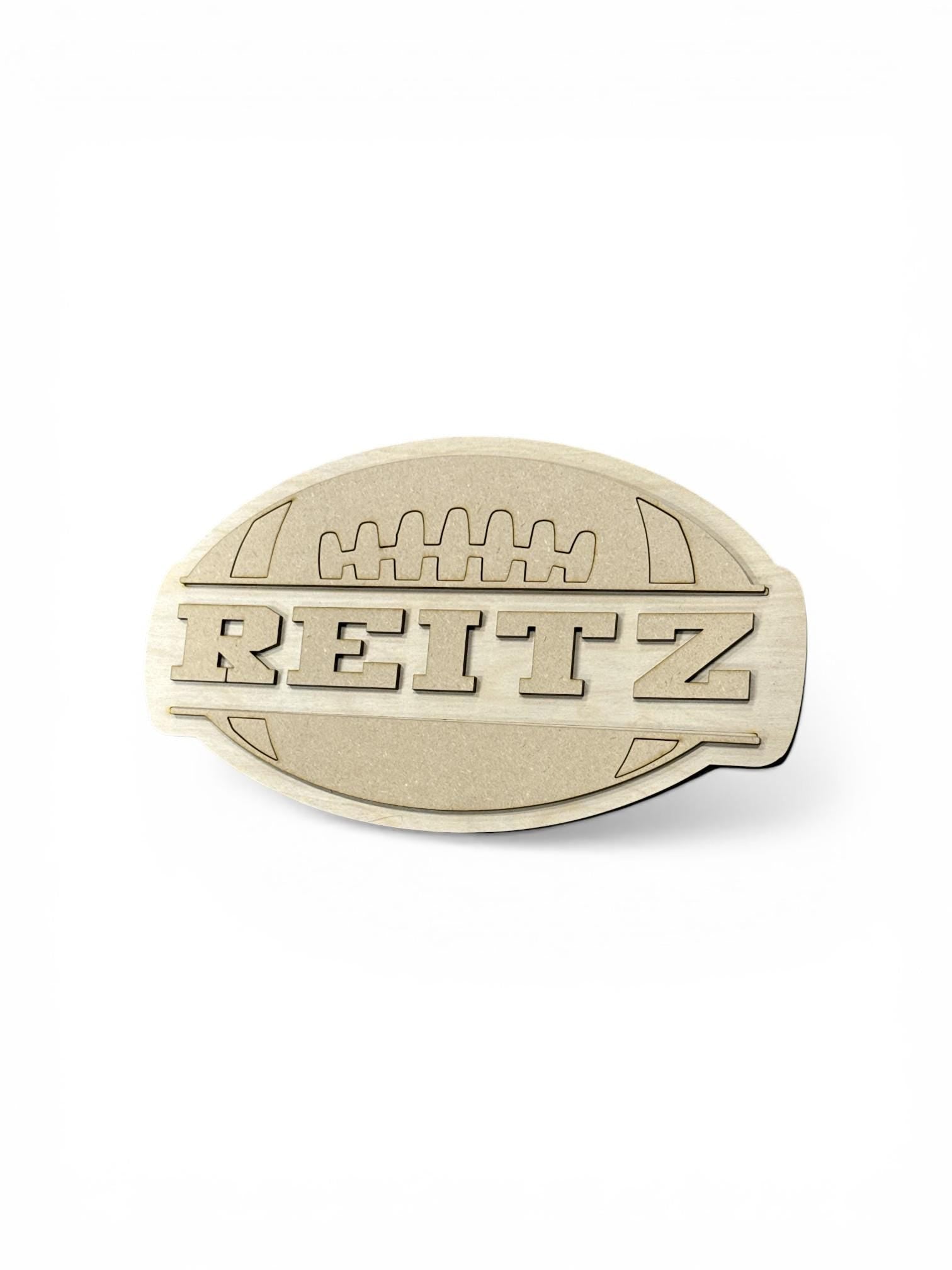 DIY Football Wooden Name Cut out for DIY Decor, Personalized Wooden Name Sign, Laser Cut Wood Names Kids Room, Unfinished