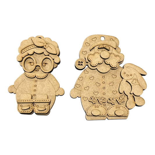 DIY Mr. and Mrs. Claus Ornaments, Holiday Gift Card Holder option, Mrs. Claus Ornaments