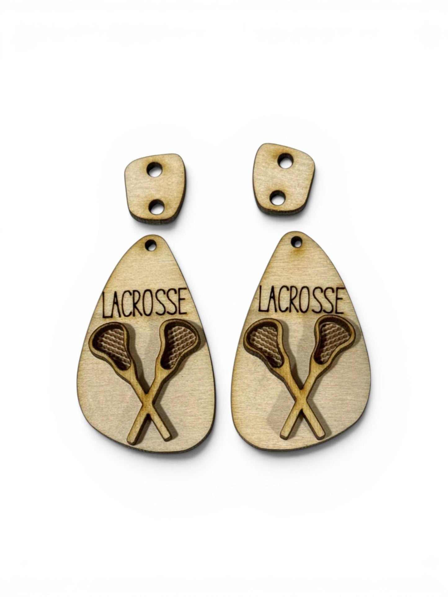 DIY Lacrosse Earrings: Unfinished Wood Pickle Earrings, Sports Earrings, Lacrosse