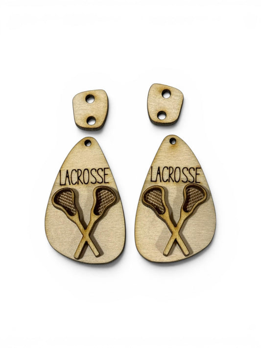 DIY Lacrosse Earrings: Unfinished Wood Pickle Earrings, Sports Earrings, Lacrosse