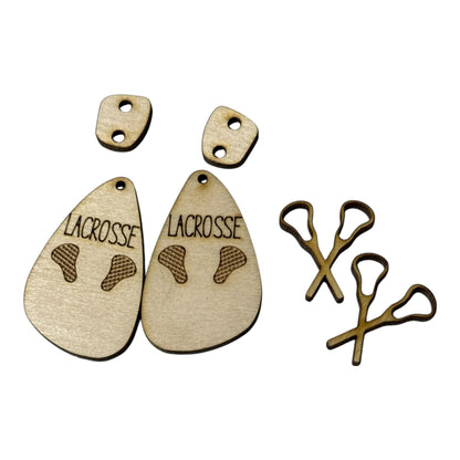 DIY Lacrosse Earrings: Unfinished Wood Pickle Earrings, Sports Earrings, Lacrosse