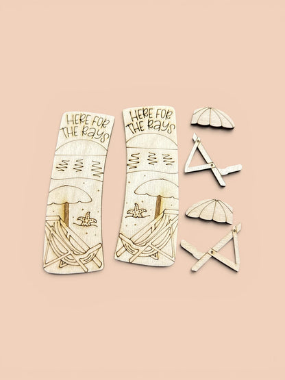 DIY Here for the Rays Claw Clip, Claw Clip: Unfinished Wood Laser Cut Blank, Summer Hair Clip, Sunny Days Hair Clip