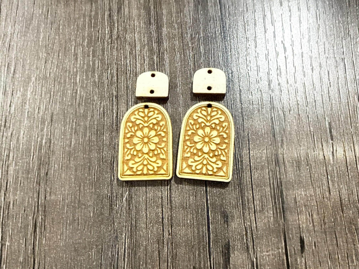 DIY Moroccan Wooden Earrings: Unfinished Craft Blanks, Flowers bundle, Singles