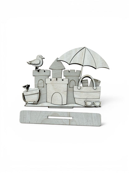 DIY Beach Fun Sand Castle Shelf Sitter, Beach Bag, Beach Shelf Sitter