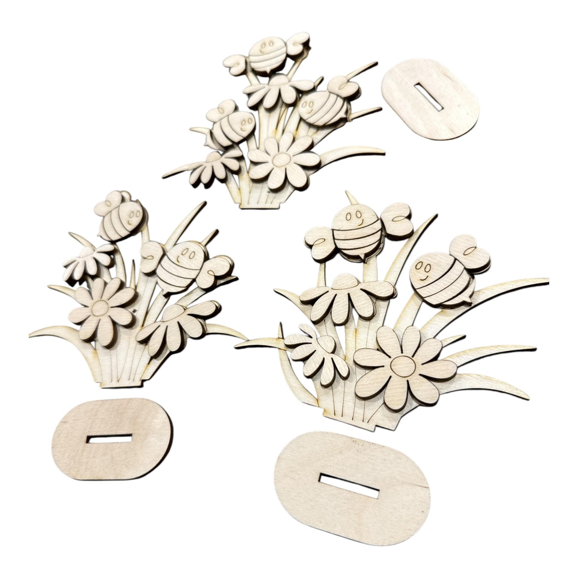 DIY Standing Bees, Standing Bees with Daisies, Daisy Bee Blanks, Bee Blanks, Bee and Daisy Tiered Tray Pieces, Choose Bee, Singles