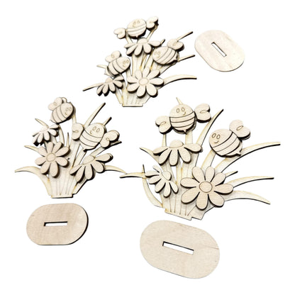 DIY Standing Bees, Standing Bees with Daisies, Daisy Bee Blanks, Bee Blanks, Bee and Daisy Tiered Tray Pieces, Choose Bee, Singles