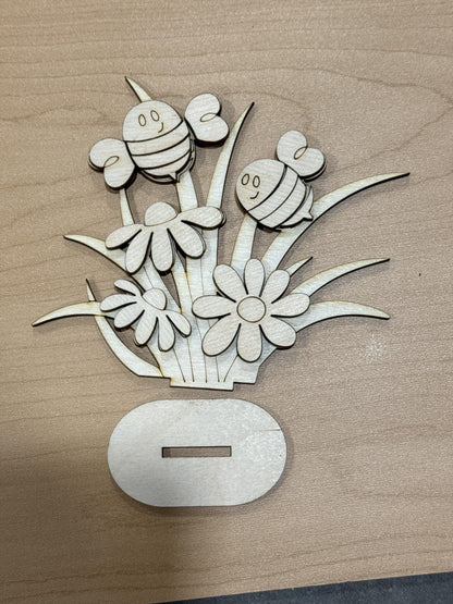DIY Standing Bees, Standing Bees with Daisies, Daisy Bee Blanks, Bee Blanks, Bee and Daisy Tiered Tray Pieces, Choose Bee, Singles