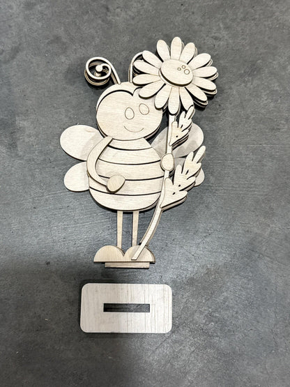 DIY Standing Bees, Standing Bees with Daisies, Daisy Bee Blanks, Bee Blanks, Bee and Daisy Tiered Tray Pieces, Choose Bee, Singles