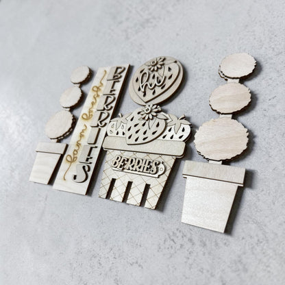 DIY Strawberry Barn Door Interchangeable, Insert for Barn Door Decor, Unfinished Insert