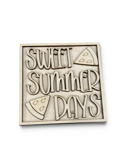 DIY Strawberry Summer Days, Ladder Inserts DIY, 4.25" Squares for inserts, Leaning ladder inserts, Sunshine and watermelon