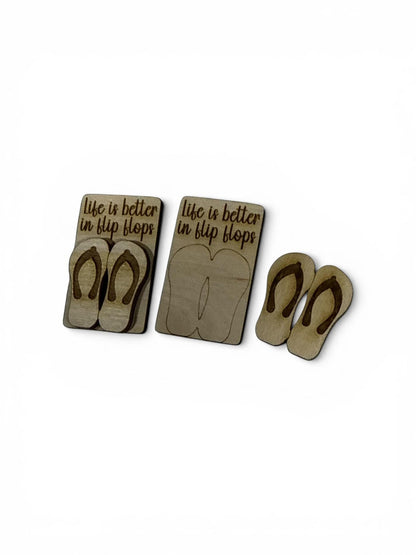 DIY Life is better with Flip Flops Laser Blank Hair Clip 2", Unfinished Hair Clip, Laser Cut, Flip Flops Claw Clip 2"