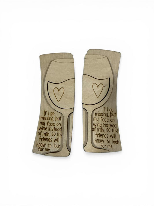 DIY If I go missing Wine Claw Clip Pieces: Unfinished Wood Laser Cut Blanks, Wine Lovers