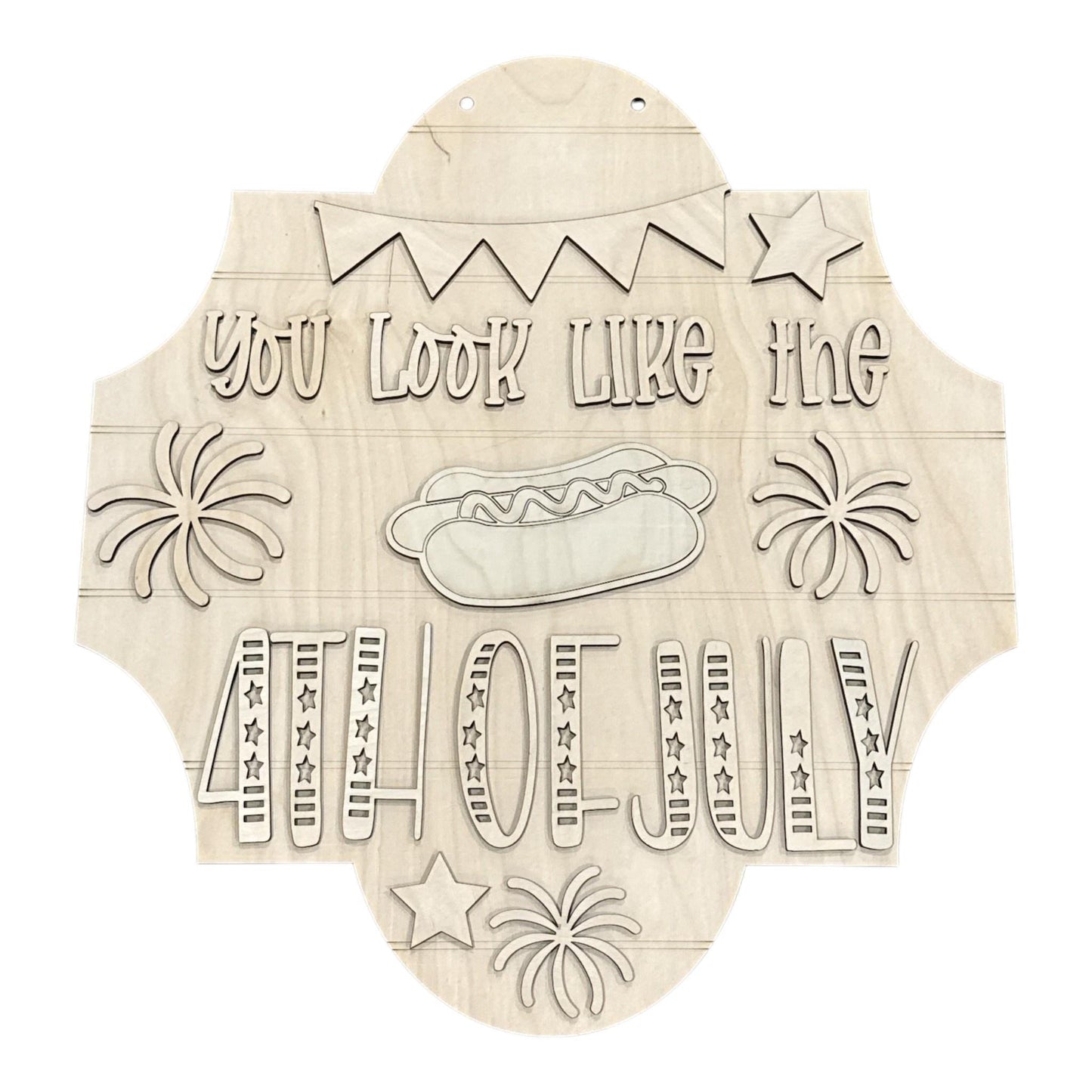 DIY You look like the 4th of July Hot Dog Doo Hanger: 4th of July, Unfinished, Whimsical, Memorial Day