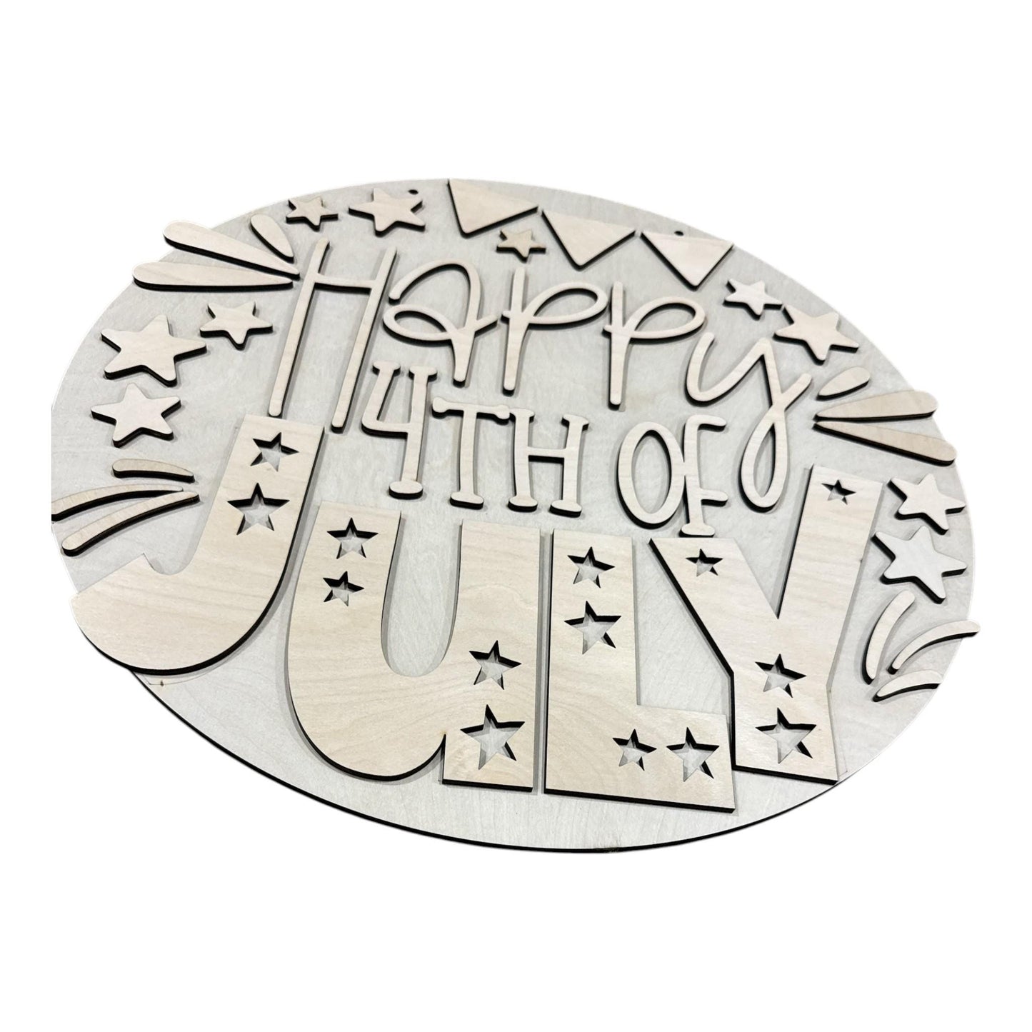 DIY Happy 4th of July Door Hanger: 4th of July, Unfinished, 3D 4th of July, Memorial Day, USA