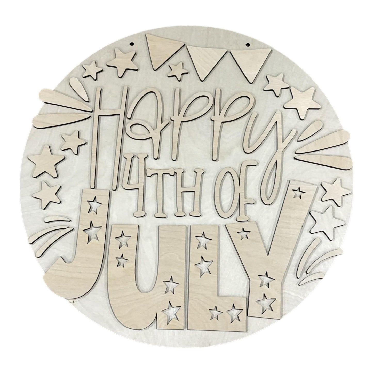DIY Happy 4th of July Door Hanger: 4th of July, Unfinished, 3D 4th of July, Memorial Day, USA