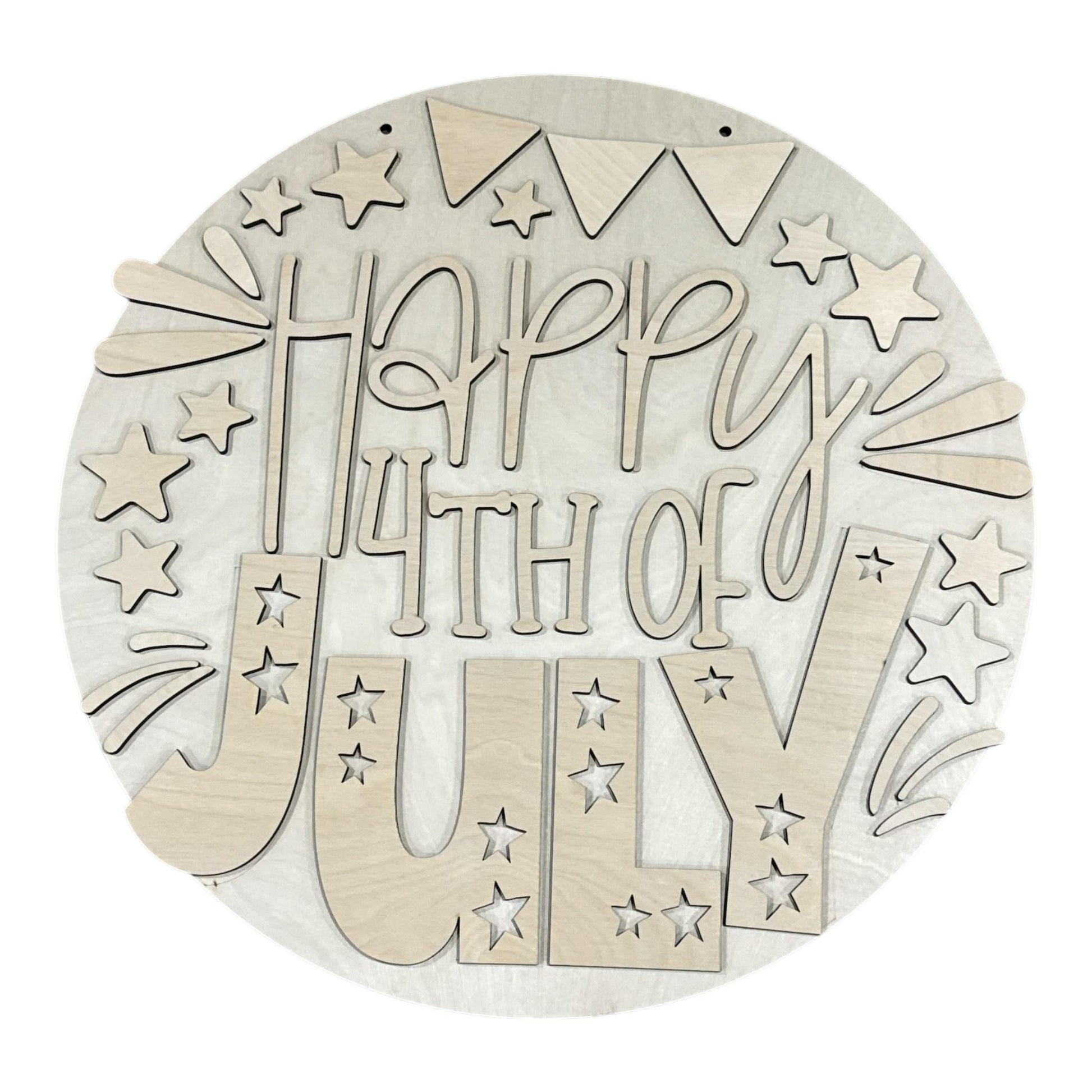 DIY Happy 4th of July Door Hanger: 4th of July, Unfinished, 3D 4th of July, Memorial Day, USA