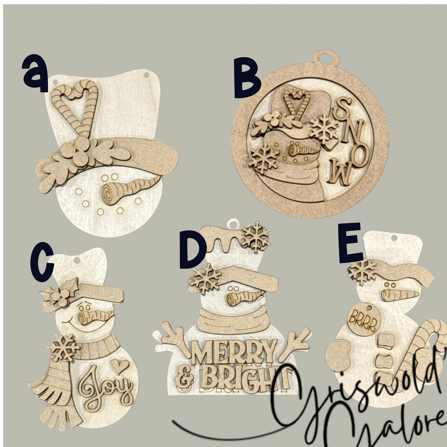 DIY Snowman Ornaments, Merry Christmas Ornaments, Snow Snowman Ornaments, DIY, Unfinished Ornaments