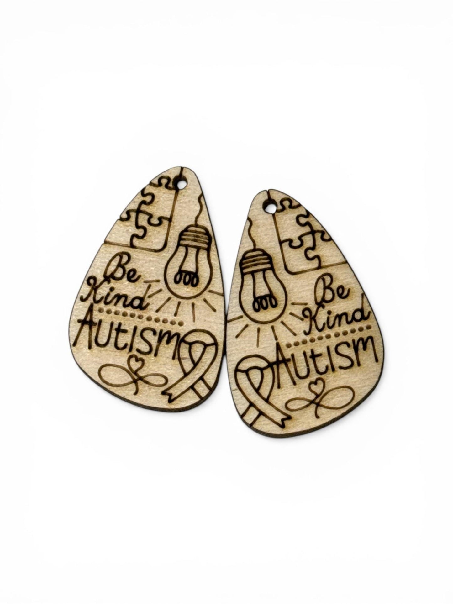 DIY Autism Earrings: Unfinished Wood Cat Earrings, Autism Unfinished Earring