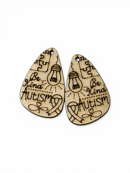 DIY Autism Earrings: Unfinished Wood Cat Earrings, Autism Unfinished Earring