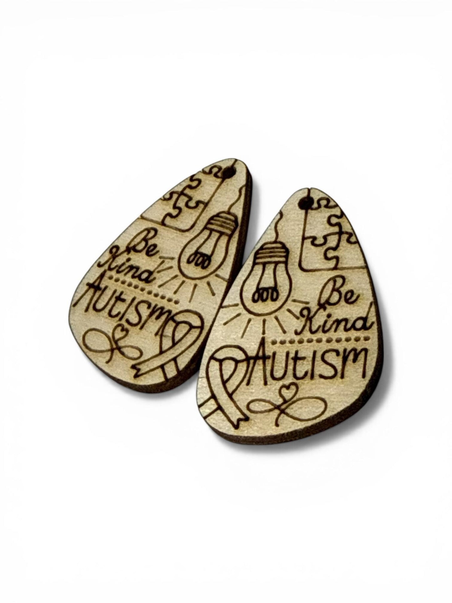 DIY Autism Earrings: Unfinished Wood Cat Earrings, Autism Unfinished Earring