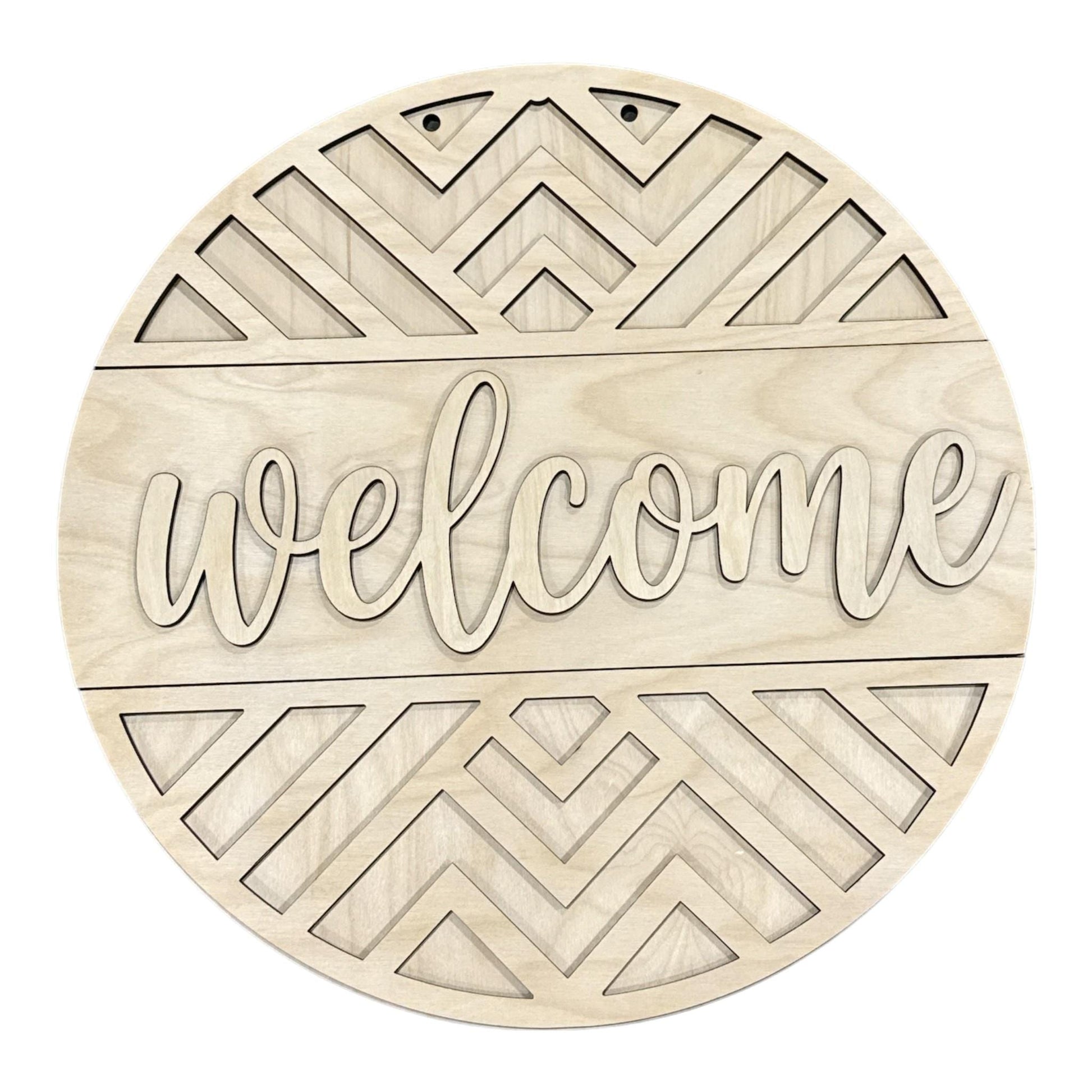 DIY Welcome Geometric Door hanger, Unfinished Wooden Door Hanger: Unfinished, Welcome Door Hanger, Paint Party