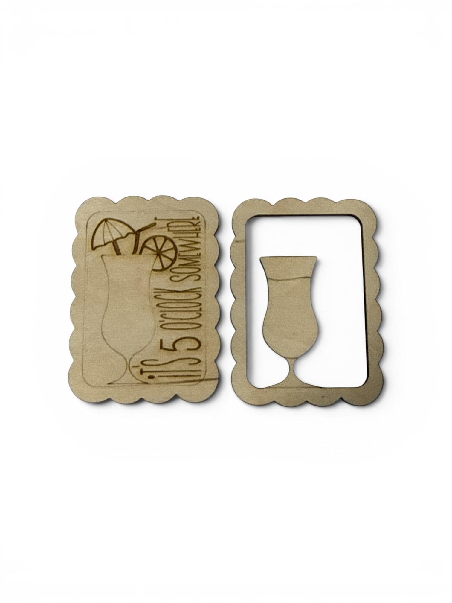 DIY It's 5 o'clock somewhere Magnet Set, Summer Drink Magnet Unfinished, Fridge Magnets DIY, Unfinished