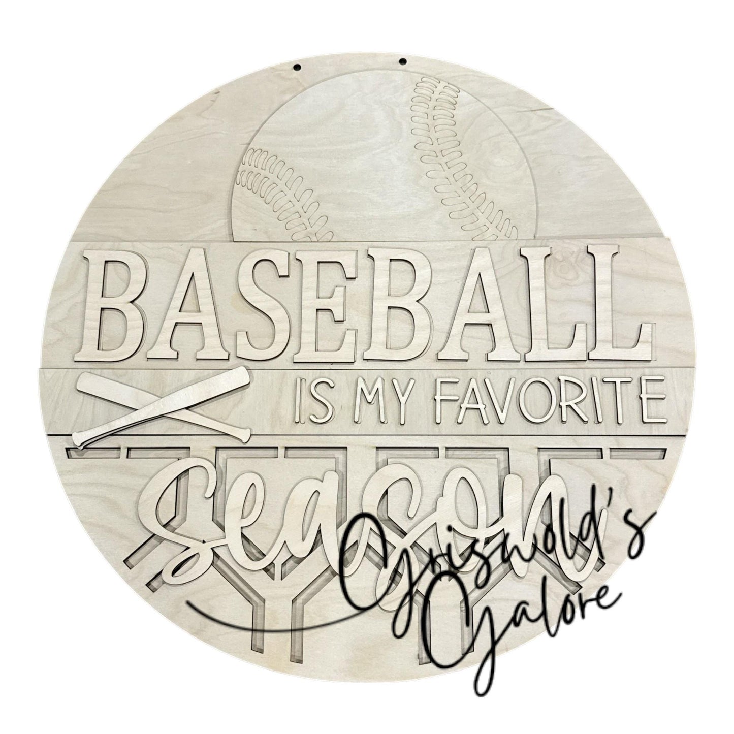 DIY Baseball is my favorite Season Door hanger, Unfinished Wooden Door Hanger: Unfinished, Baseball Season, Paint Party