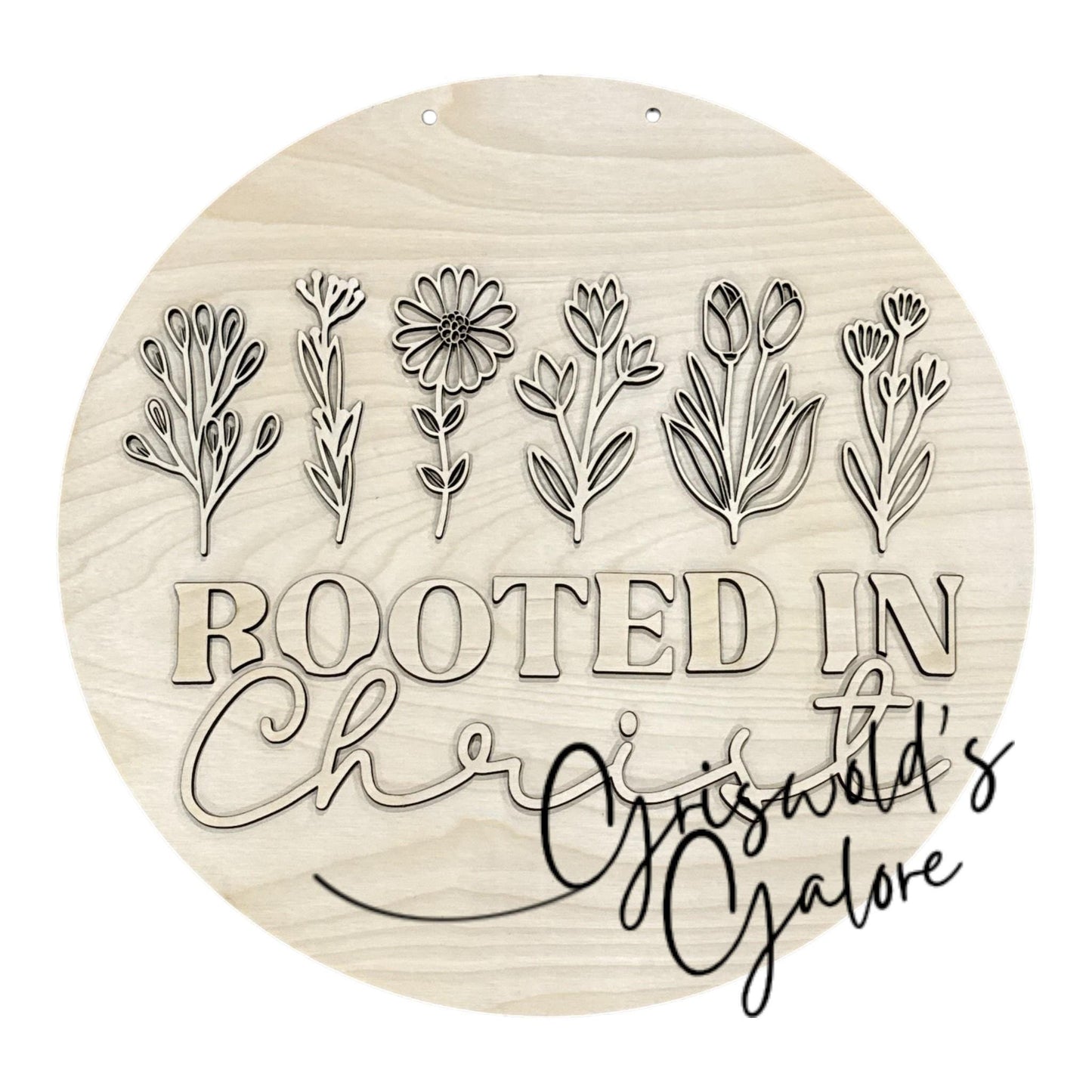 DIY Rooted in Christ Door hanger, Unfinished Wooden Door Hanger: Unfinished, Faith Based, Christian Door Hanger Paint Party