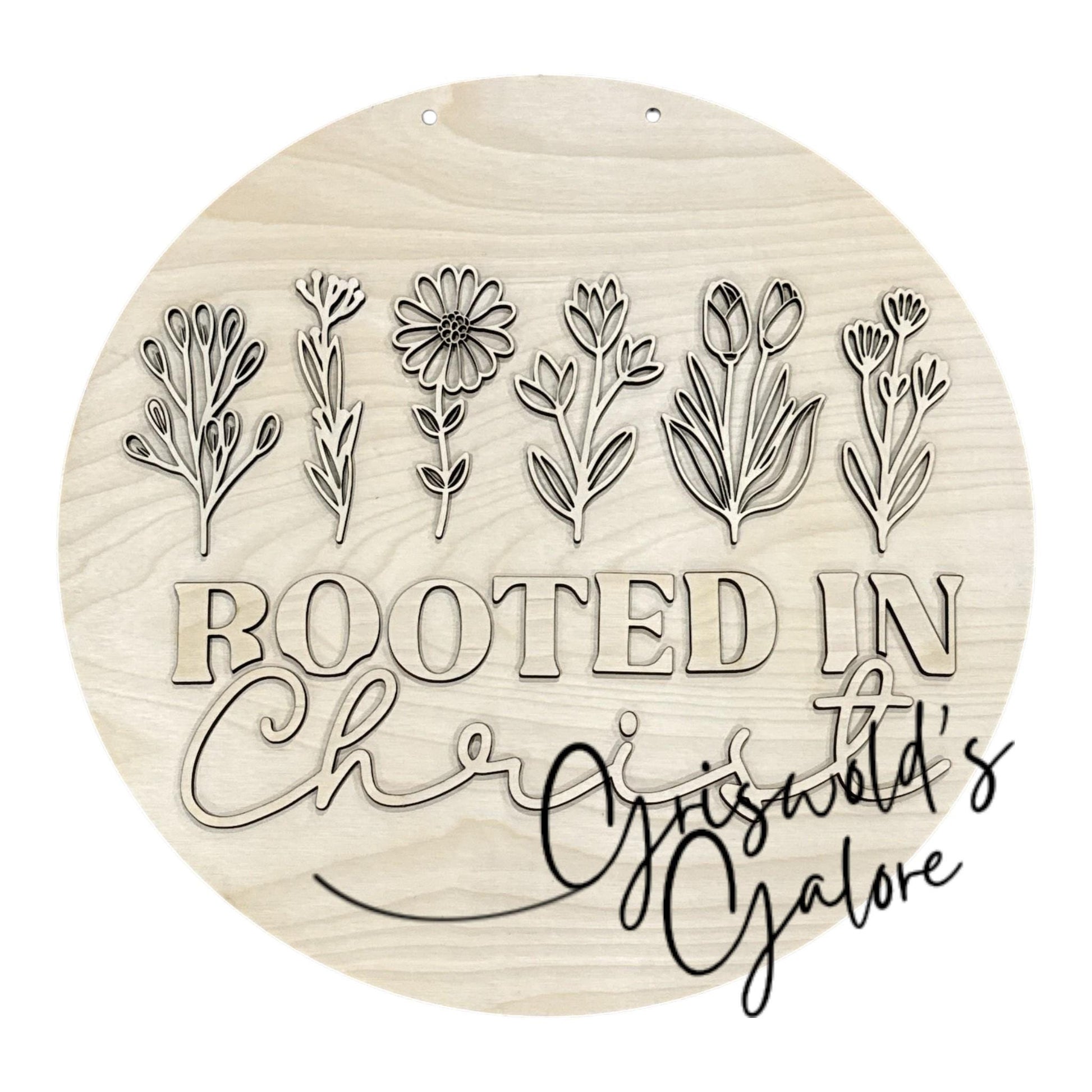 DIY Rooted in Christ Door hanger, Unfinished Wooden Door Hanger: Unfinished, Faith Based, Christian Door Hanger Paint Party
