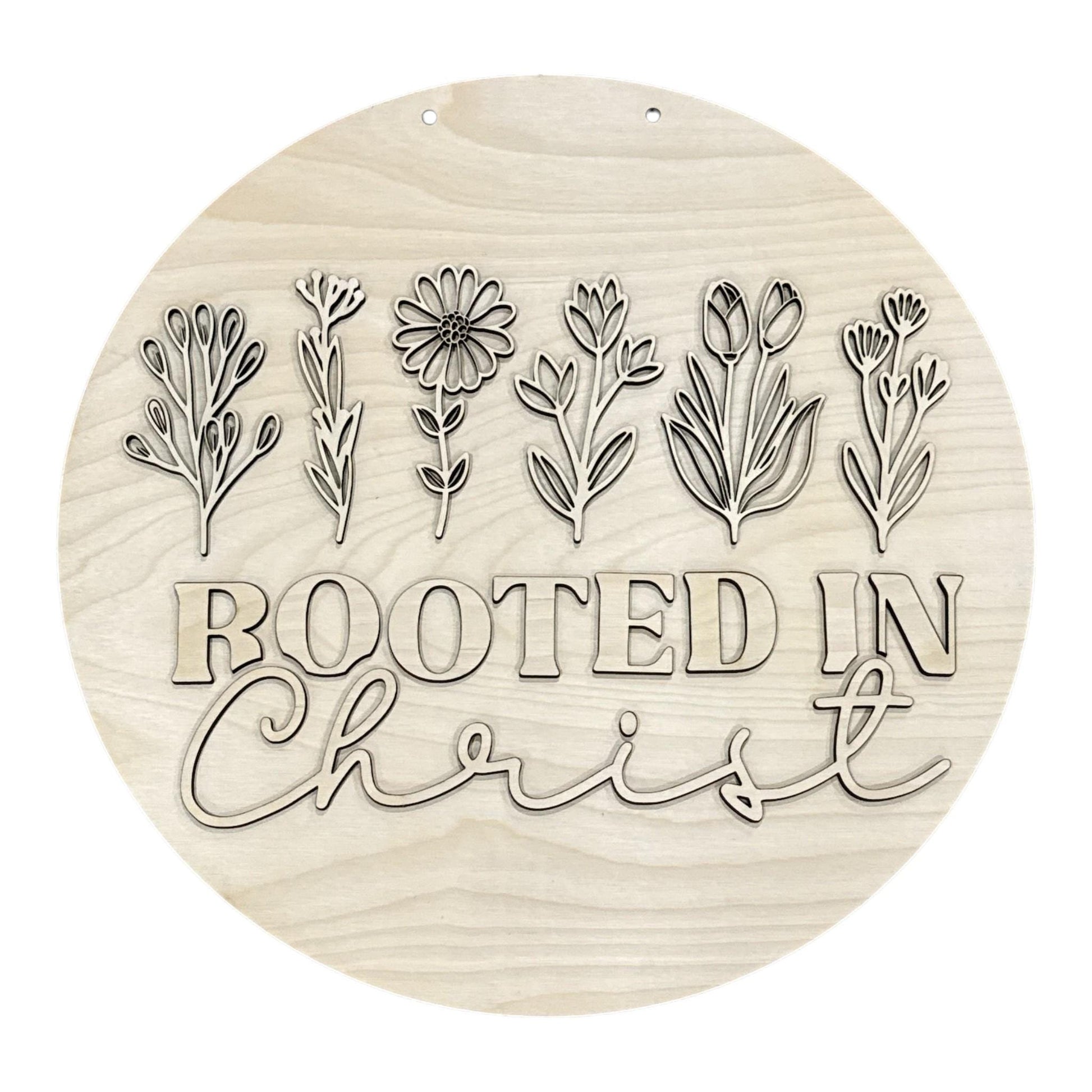 DIY Rooted in Christ Door hanger, Unfinished Wooden Door Hanger: Unfinished, Faith Based, Christian Door Hanger Paint Party