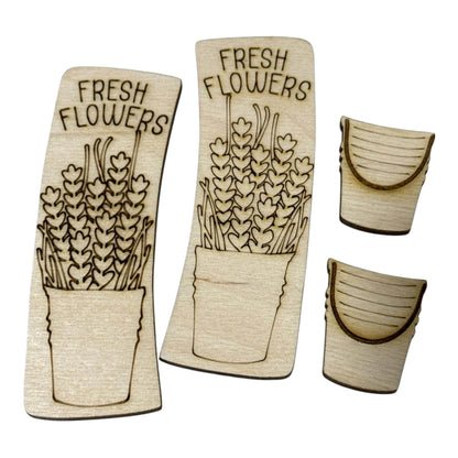 DIY Fresh Flowers Claw Clip, Claw Clip: Unfinished Wood Laser Cut Blank, Summer Hair Clip, Lavender Hair Clip