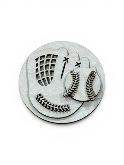 DIY Baseball 3" rounds, Rounds DIY Bundle: Unfinished Interchangeable Sign Add-Ons, Sports Inserts for 3" or 6"
