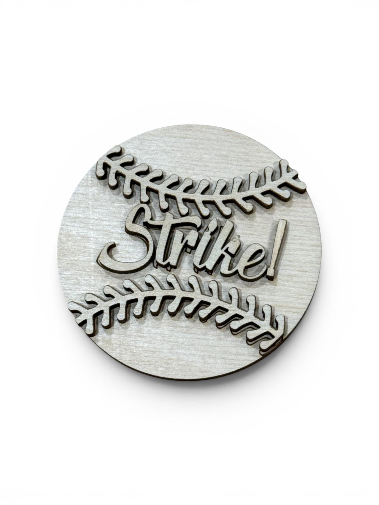 DIY Baseball 3" rounds, Rounds DIY Bundle: Unfinished Interchangeable Sign Add-Ons, Sports Inserts for 3" or 6"