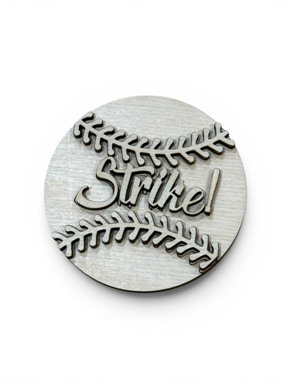 DIY Baseball 3" rounds, Rounds DIY Bundle: Unfinished Interchangeable Sign Add-Ons, Sports Inserts for 3" or 6"