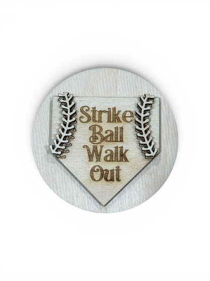 DIY Baseball 3" rounds, Rounds DIY Bundle: Unfinished Interchangeable Sign Add-Ons, Sports Inserts for 3" or 6"