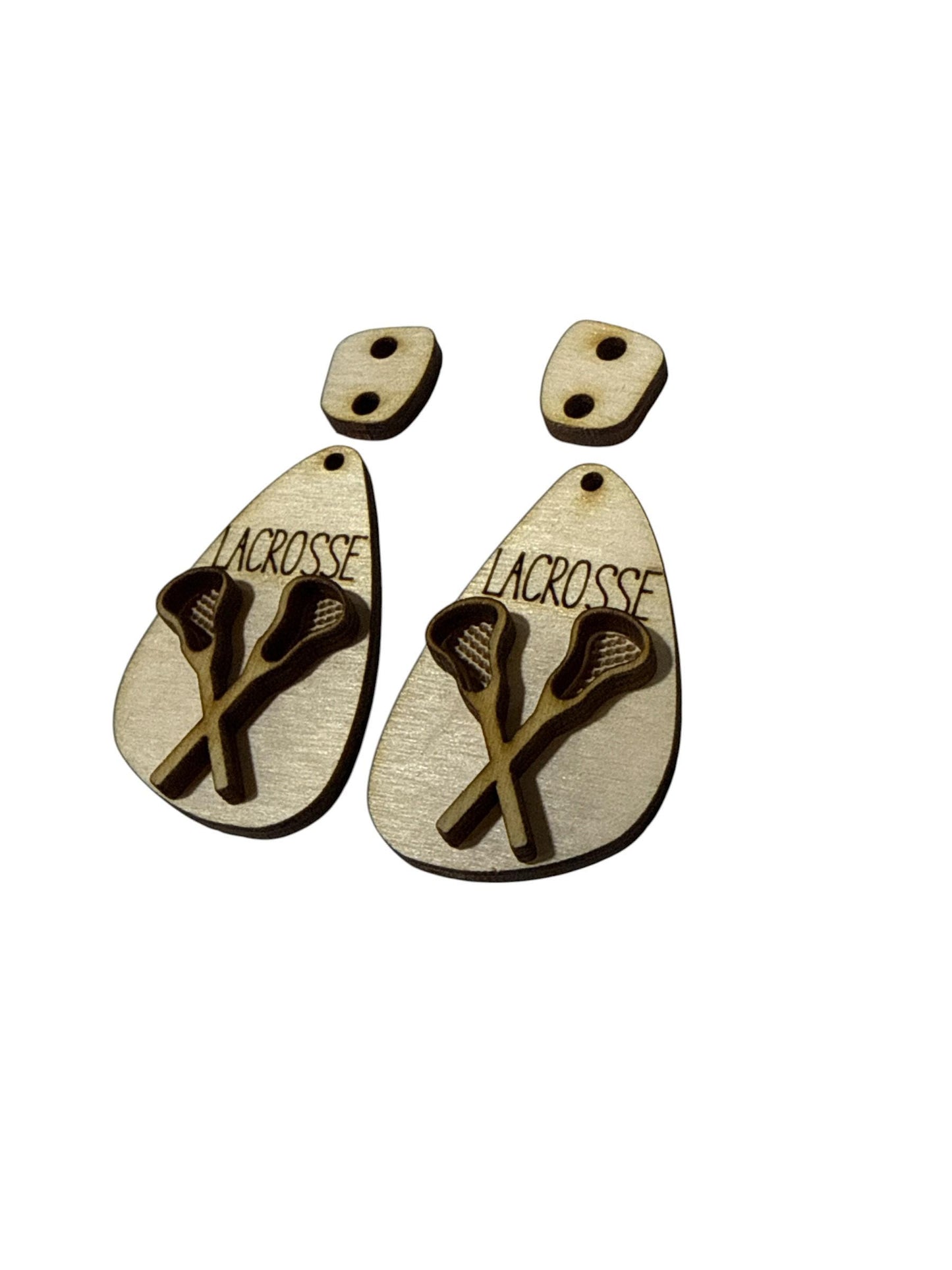 DIY Lacrosse Earrings: Unfinished Wood Pickle Earrings, Sports Earrings, Lacrosse