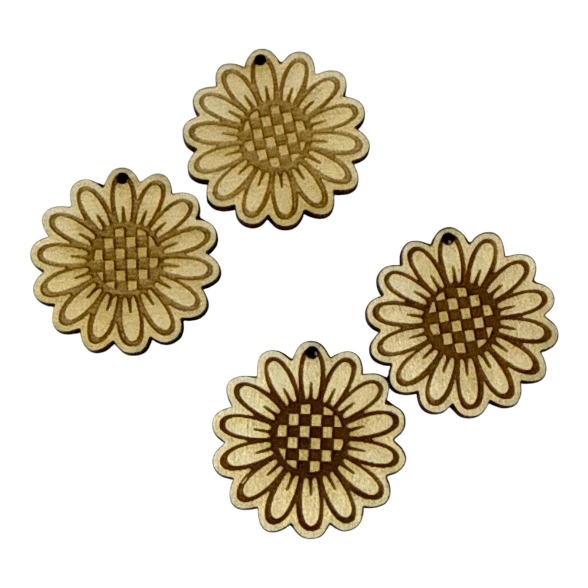 DIY Sunflower Checkered Earrings: Unfinished Craft Blanks, Sunflower Earrings, Checkered Sunflower, Unfinished Earrings