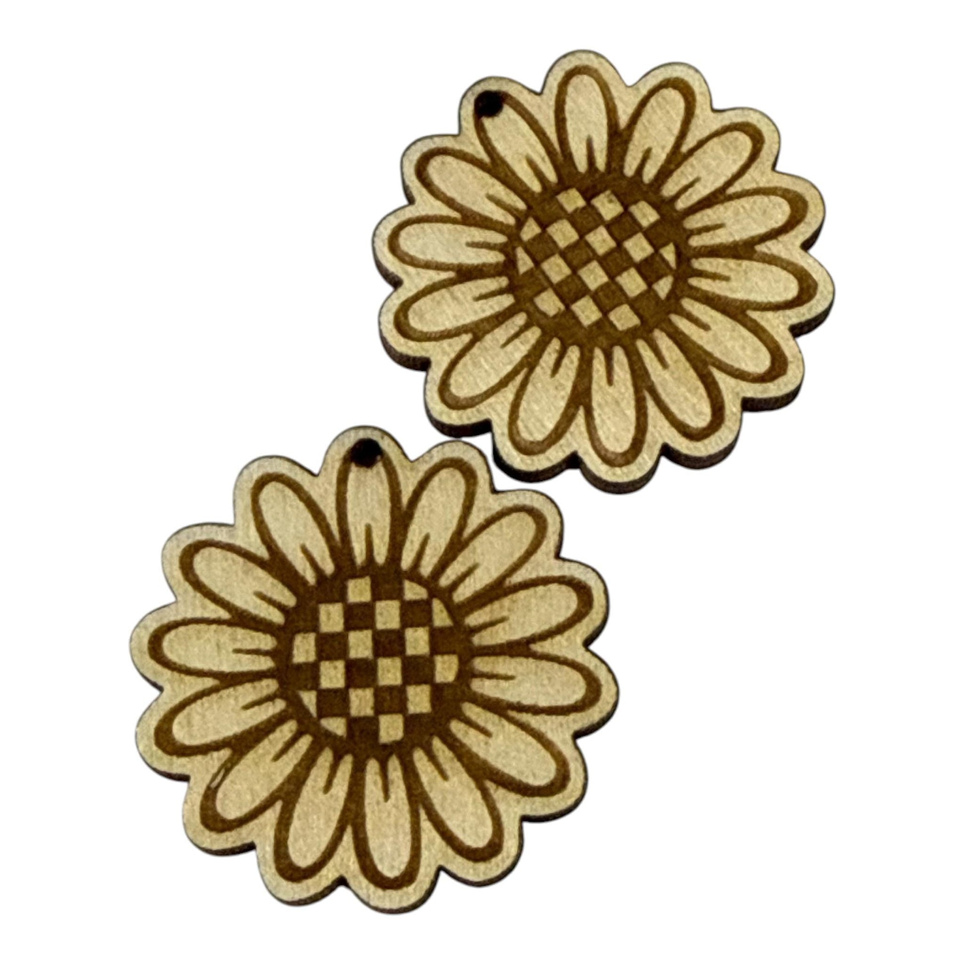 DIY Sunflower Checkered Earrings: Unfinished Craft Blanks, Sunflower Earrings, Checkered Sunflower, Unfinished Earrings