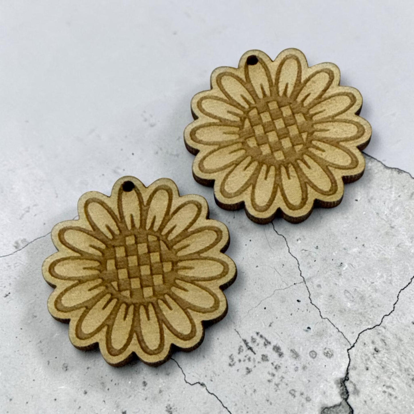 DIY Sunflower Checkered Earrings: Unfinished Craft Blanks, Sunflower Earrings, Checkered Sunflower, Unfinished Earrings