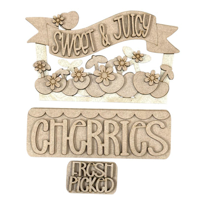 DIY Fresh Picked Cherries Truck Insert: Summertime Cherries, Decor Kit, Interchangeable Insert, Cherry Interchangeable