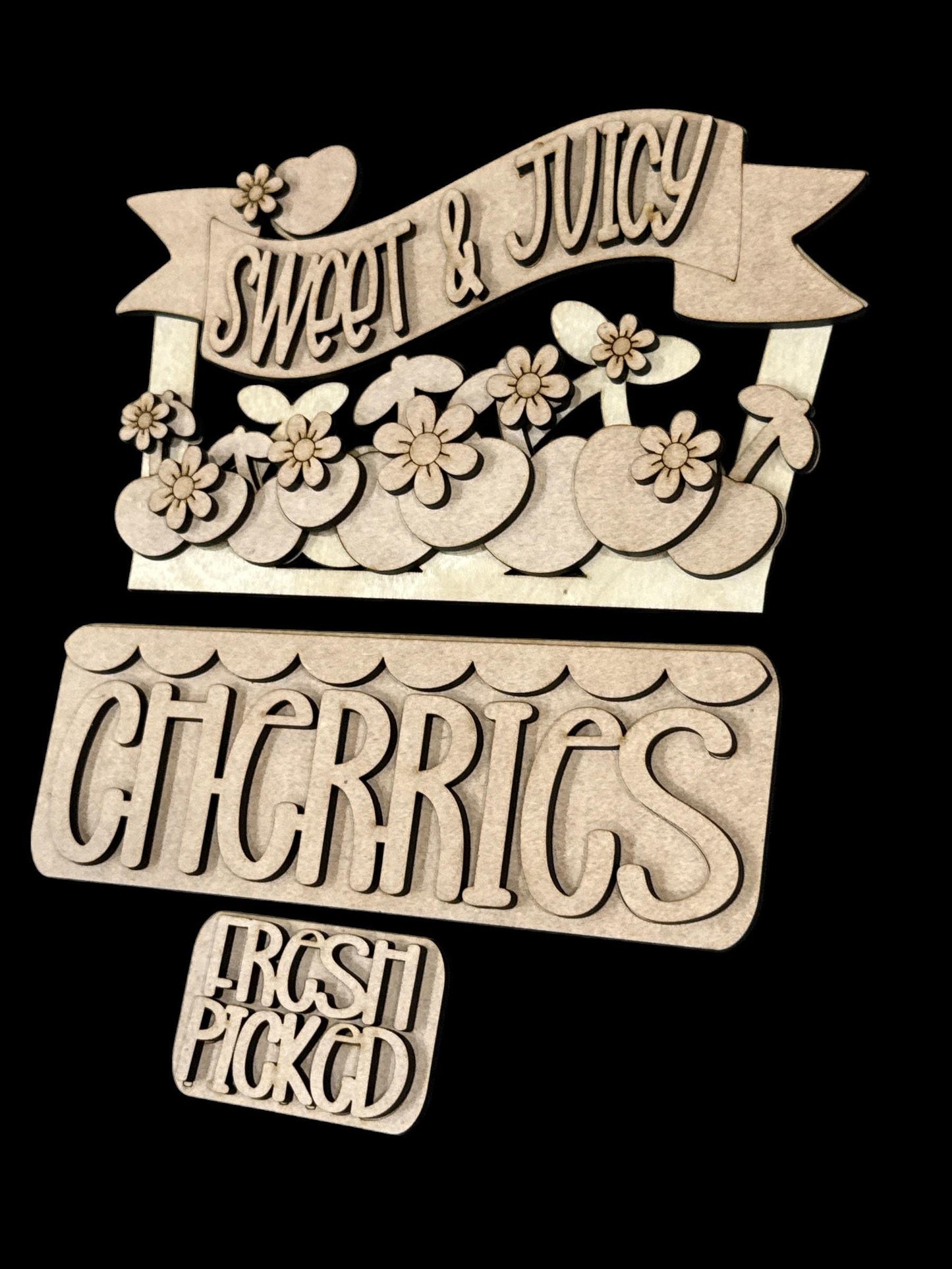 DIY Fresh Picked Cherries Truck Insert: Summertime Cherries, Decor Kit, Interchangeable Insert, Cherry Interchangeable