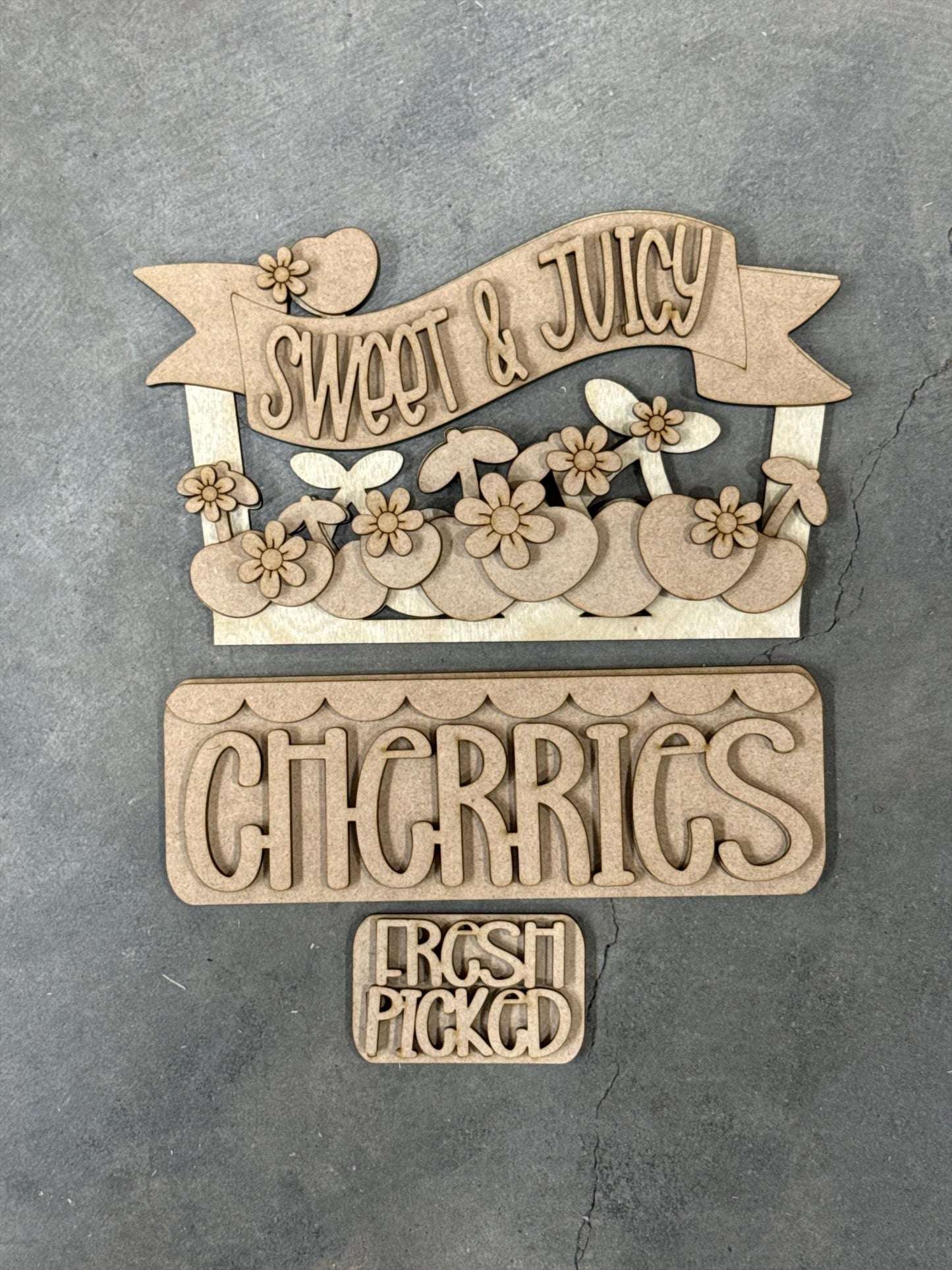 DIY Fresh Picked Cherries Truck Insert: Summertime Cherries, Decor Kit, Interchangeable Insert, Cherry Interchangeable