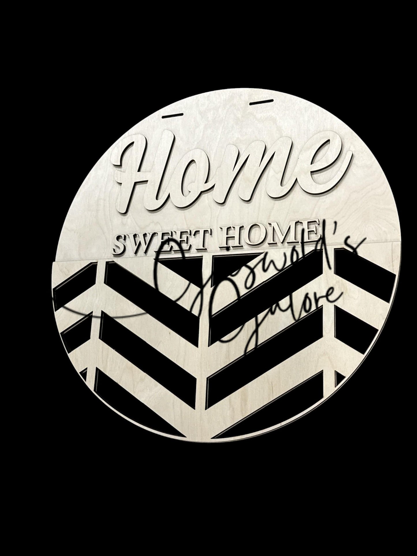 DIY Home Sweet Home Chevron Door hanger, Unfinished Wooden Door Hanger: Unfinished,3-D Chevron Home Sweet Home, Paint Party