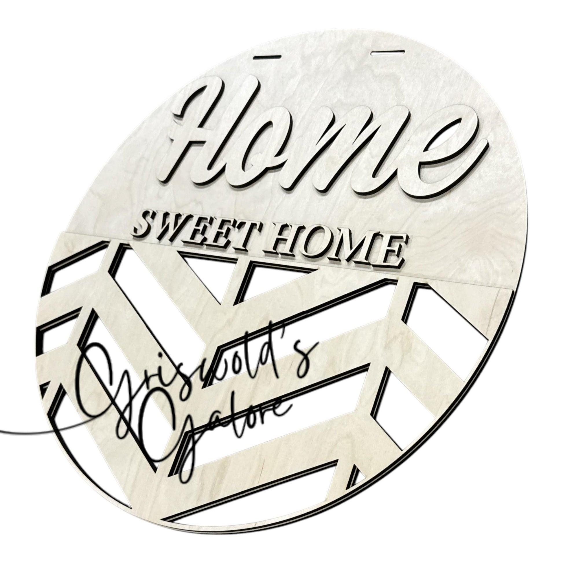 DIY Home Sweet Home Chevron Door hanger, Unfinished Wooden Door Hanger: Unfinished,3-D Chevron Home Sweet Home, Paint Party